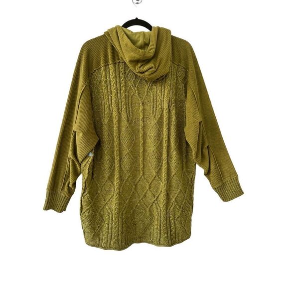 Free People Movement Powder Bunny Ski Bum Knit Hooded Sweater Green Size Small - Picture 6 of 11